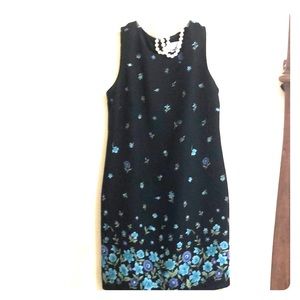 Sleeveless black /blue aqua print -size7/8